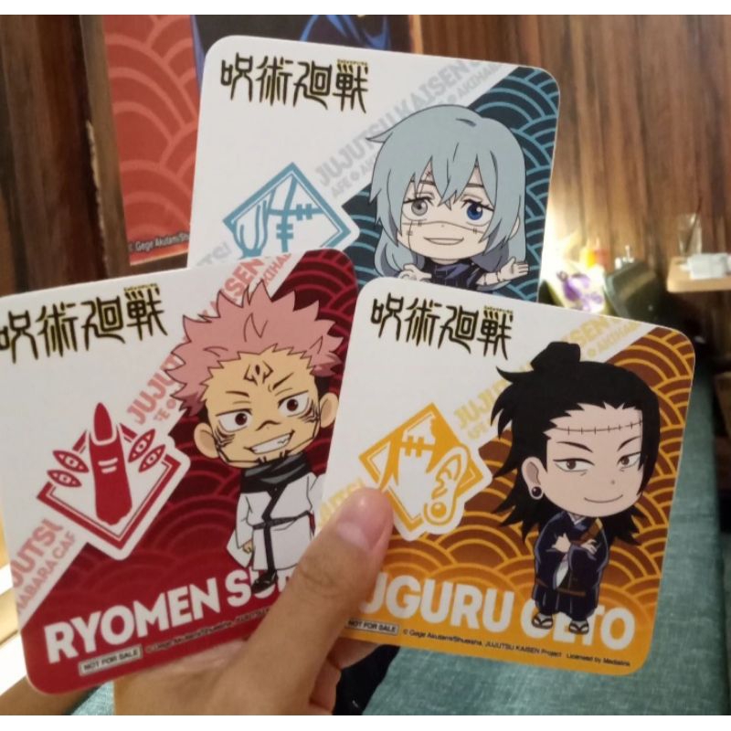 [OFFICIAL] Jujutsu Kaisen x Akihabara Cafe coaster and acc (Sukuna, Geto, Mahito, Gojo, Yuuji)