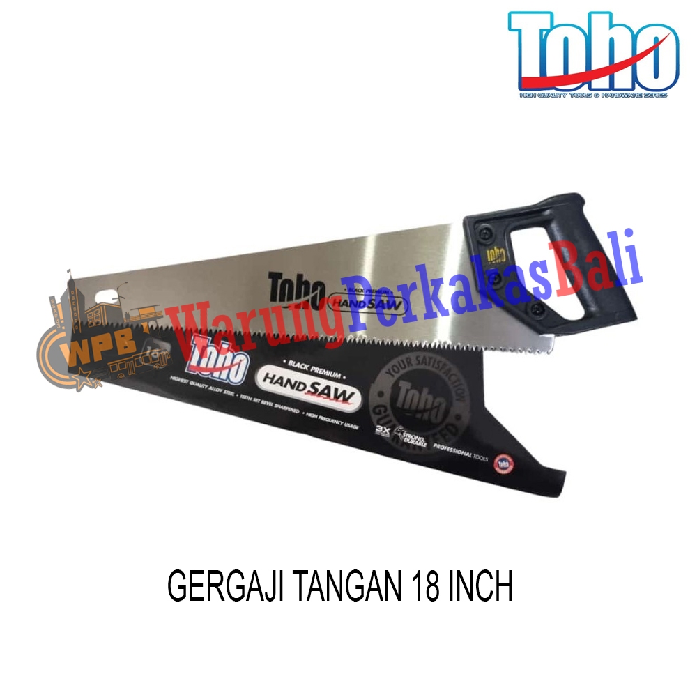 TOHO Gergaji Kayu 18 Inch Hans Saw Gorok Gergaji Manual Tangan Belah Potong Kayu 18" Black Premium