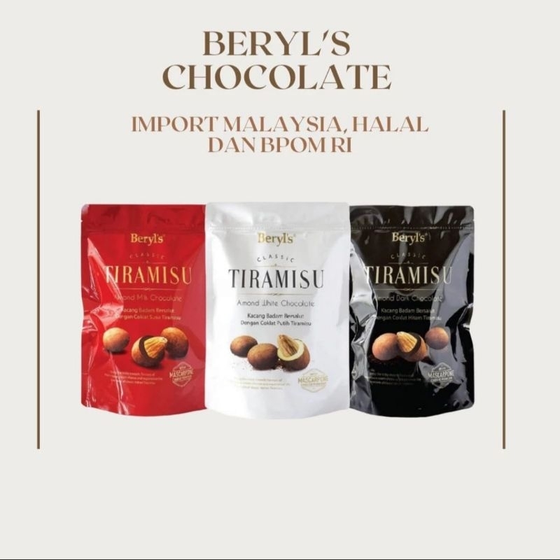 

BERYL'S CHOCOLATE CLASSIC TIRAMISU 300 GRAM, IMPORT MALAYSIA, HALAL, BPOM RI.