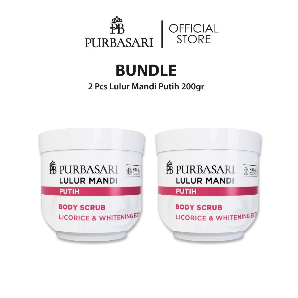 [Bundle Hemat] Purbasari Lulur Mandi Putih 200 gr / Body Scrub - Mencerahkan - Melembabkan - menyama