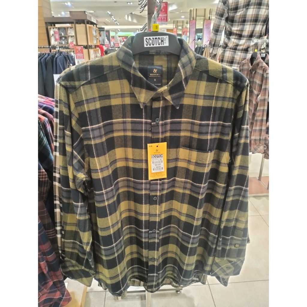 SCOTCH Baju kemeja pria Laki Laki Lengan Panjang Original DG323722