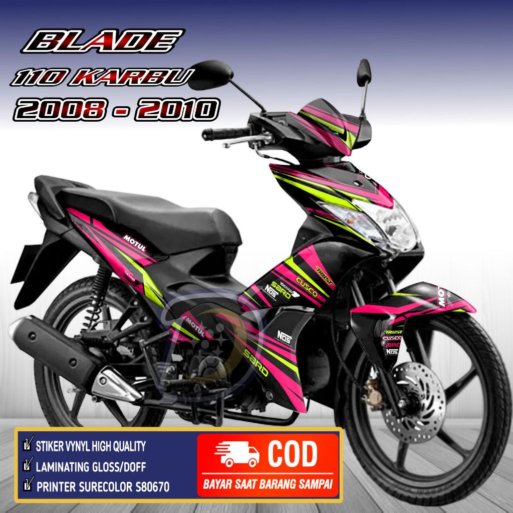 Decal Blade 110 Lama 2008 2010 Striping Blade Karbu Stiker Honda Blade 110 Lama Racing