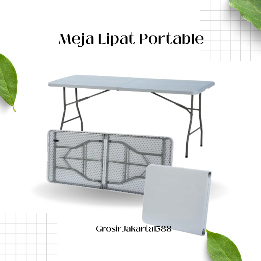 Meja Lipat Meja Jualan Meja Lipat Outdoor Meja Lipat Portable Ukuran Jumbo 180 X 75 X 74 Cm
