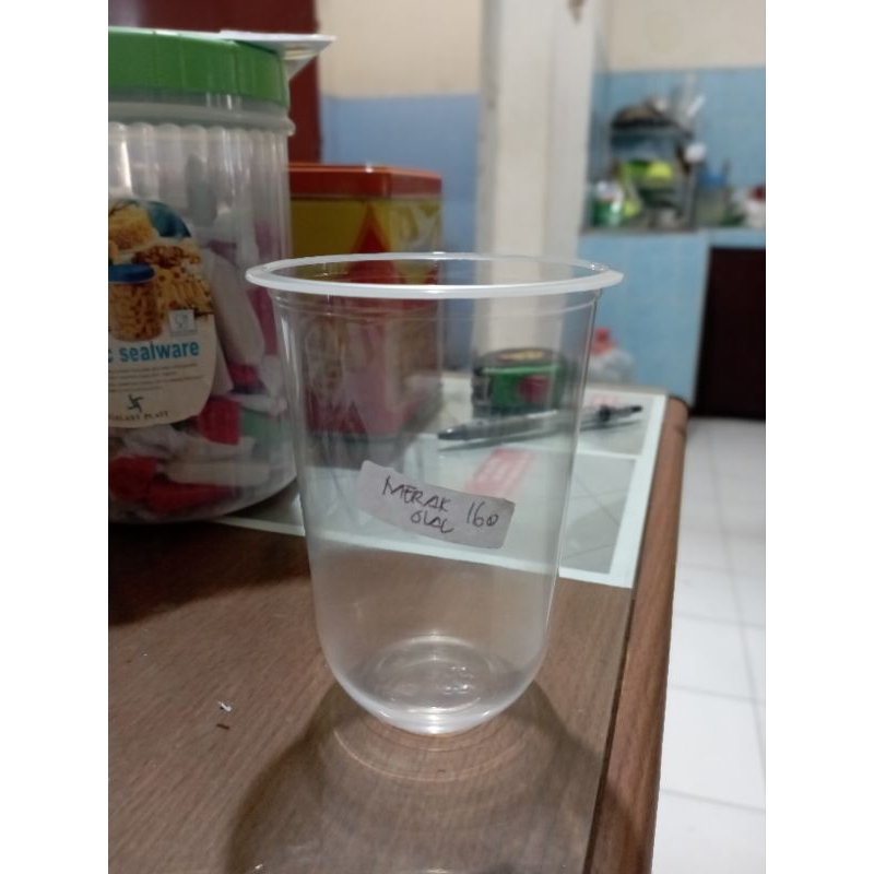 Gelas Plastik Oval MERAK 16oz/18oz (8 gr) qtty @50 pcs