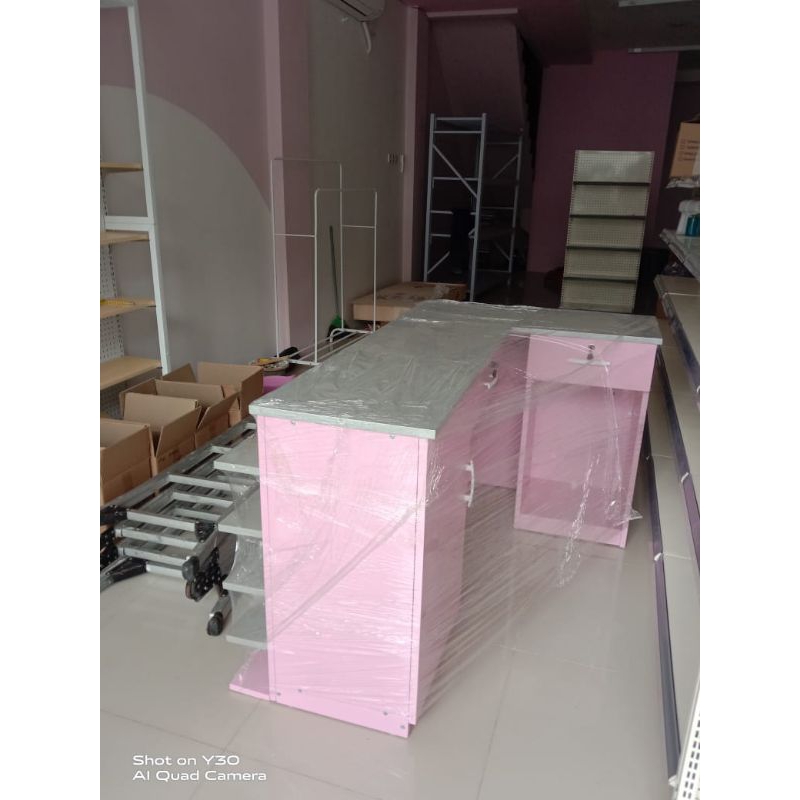 MEJA KASIR MEJA MINIMARKET MEJA DISPLAY MEJA TOKO TERBARU L RAK MEJA