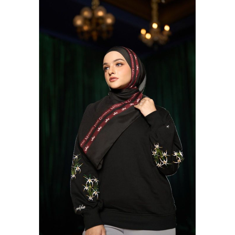 mandjha ivan gunawan hijab monogram - felicity black