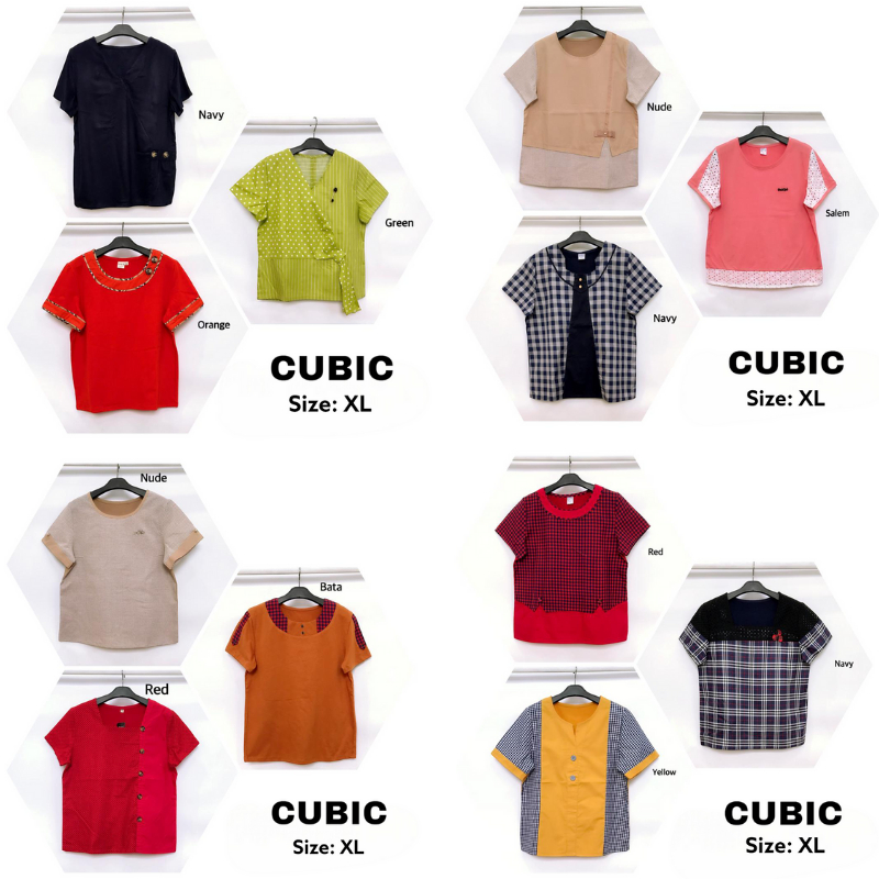 CUBIC SPESIAL PRICE Blouse Katun Kombinasi Kaos Wanita Khusus XL 1741