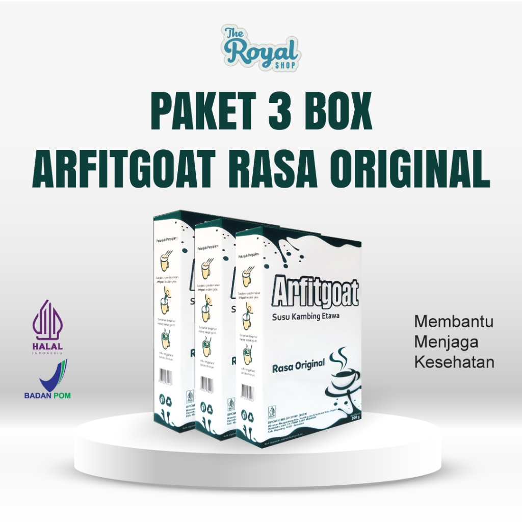 

ARFITGOAT Paket 3 Box Susu Kambing Etawa Rasa Original Atasi Masalah Nyeri Sendi dan Tulang HALAL BPOM
