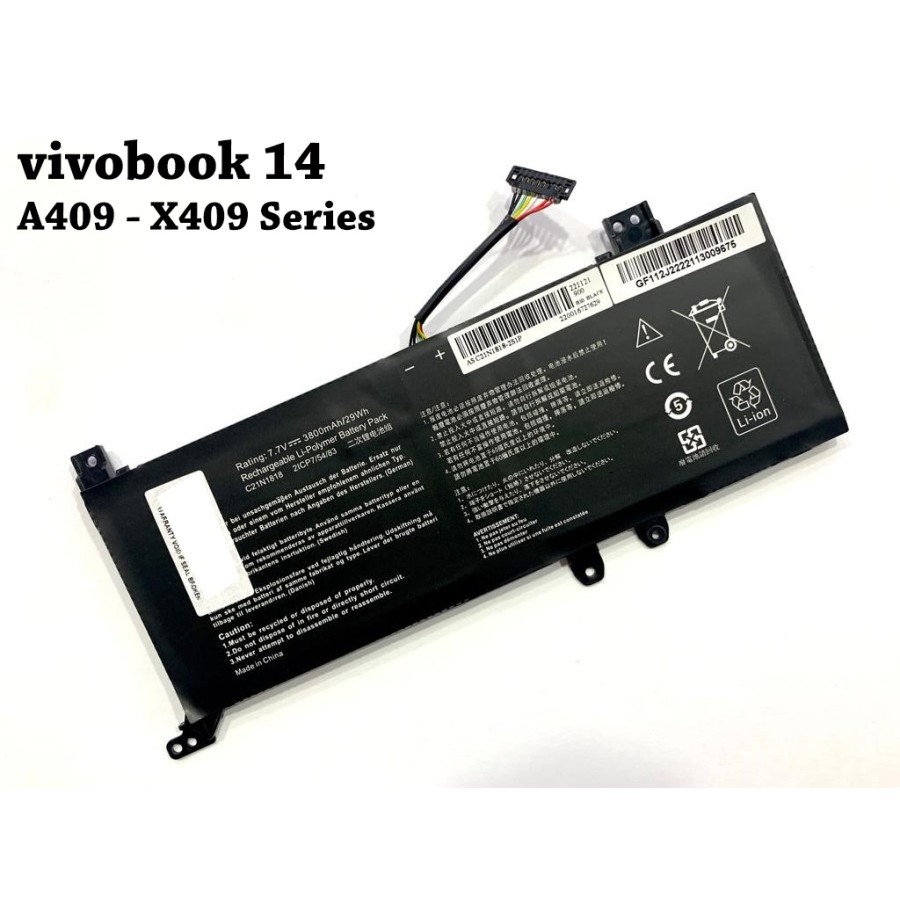 Baterai Laptop Asus Vivobook X409 F409 A409 M509 A509fa X509fj B21n1818 Ori