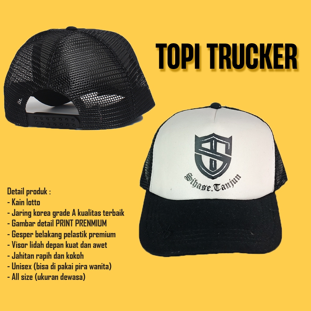 COD - AA-18 Topi Trucker Hat Jaring Distro Snapback Baseball Pria Wanita Motif Gambar Distro Font Lo