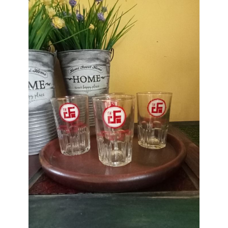 paket gelas/gelas jadul/dekorasi/gelas vintage/gelas kaca/lawasan