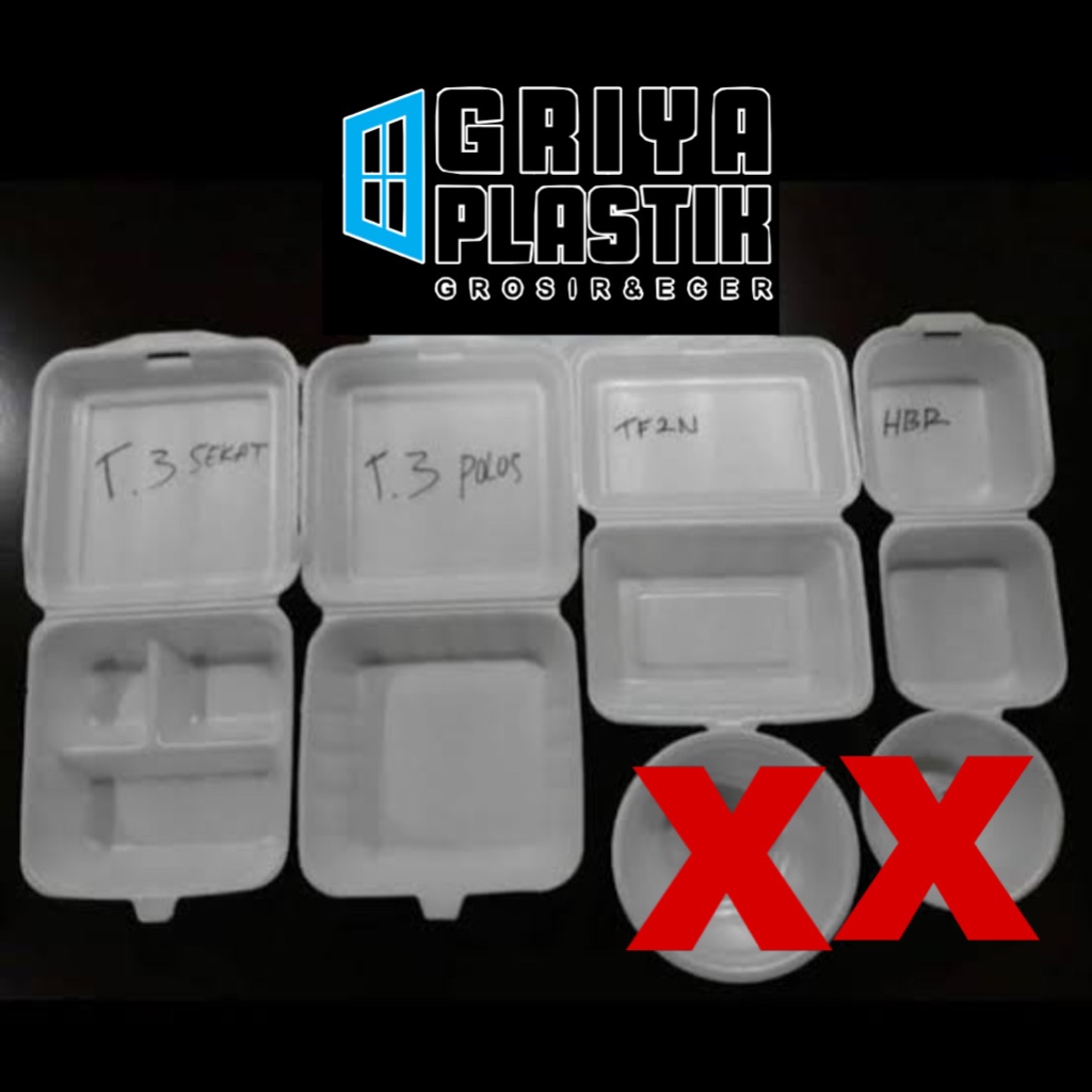 Foam / Sterofoam / Styrofoam Lunch Box, Styrofoam Burger, Tempat bubur