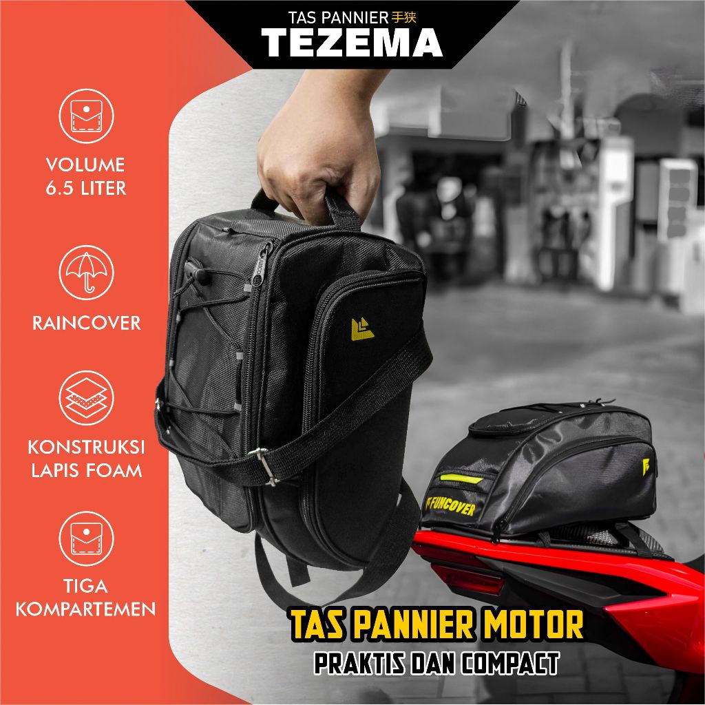 Tas Motor Jok Belakang Touring Box Pannier Tailbag TEZEMA by Funcover