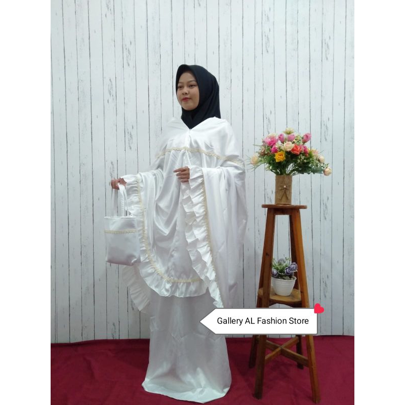 mukena khinara 2 in 1/mukena satin velvet/mukena renda/mukena murah lucu