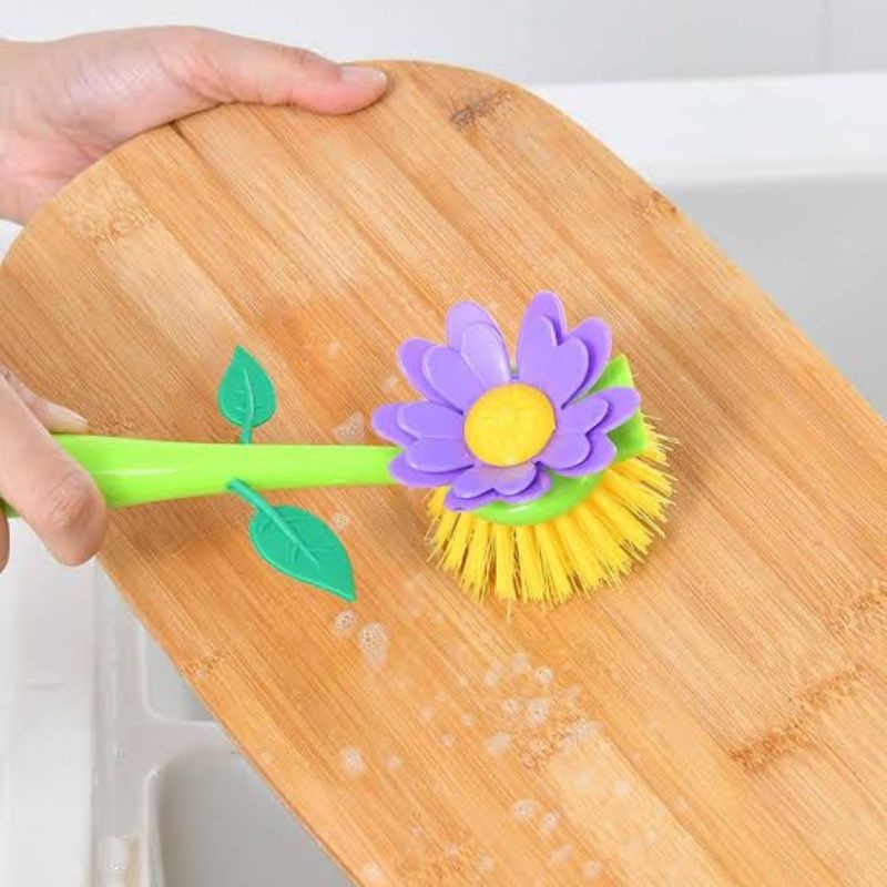 Sikat Pembersih Panci Gagang / Sikat Panci Bunga Matahari /  Sikat Sabut Bunga Matahari Untuk Panci