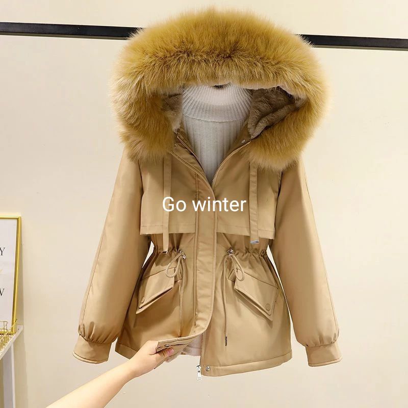 Winter Coat Parka Inner Fur - Warna Cream