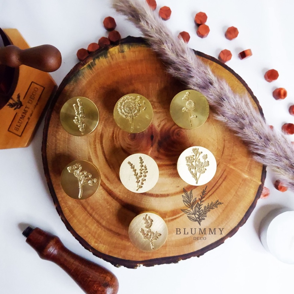 Tren idf4F9r Wax Seal Stamp Flower Segel Surat Vintage edisi Bunga Kepala Stempel Lilin Segel