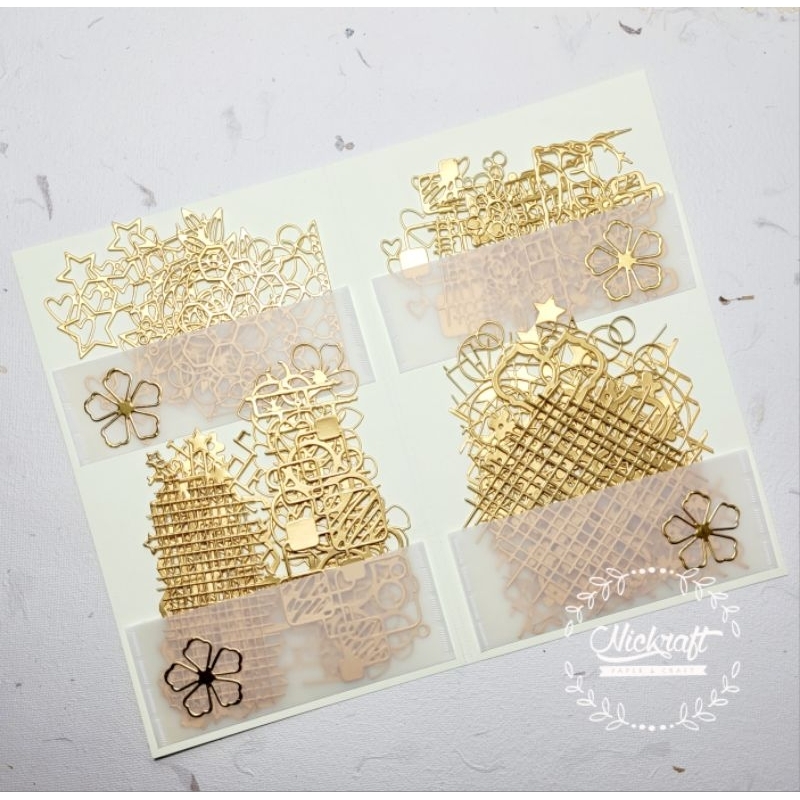 

DIE CUT BACKGROUND WARNA NETRAL & EMAS