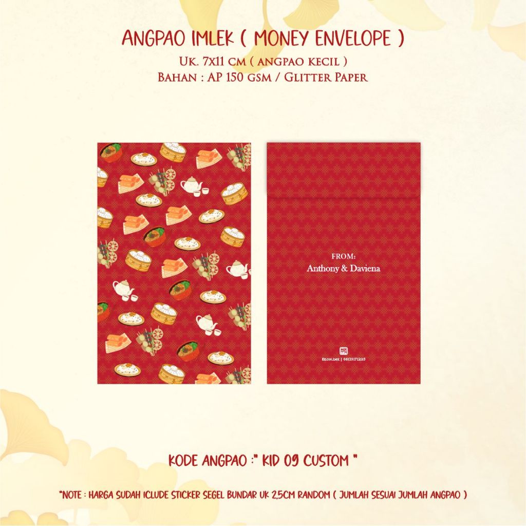 

Angpao Imlek Custom | uk 7x11 cm | Angpao Kecil | Money Envelope | New Stock 2024