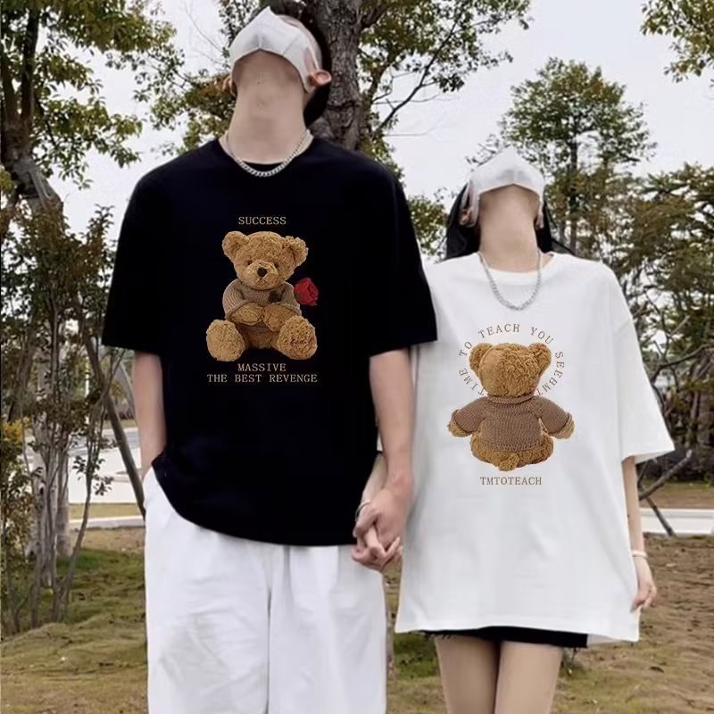 SSMY DT261 BAJU COUPLE T-SHIRT FASHION PRINTING HEABEY KATUN 100% IMPORTIR KOREA OVERSIZE NORMAL STY