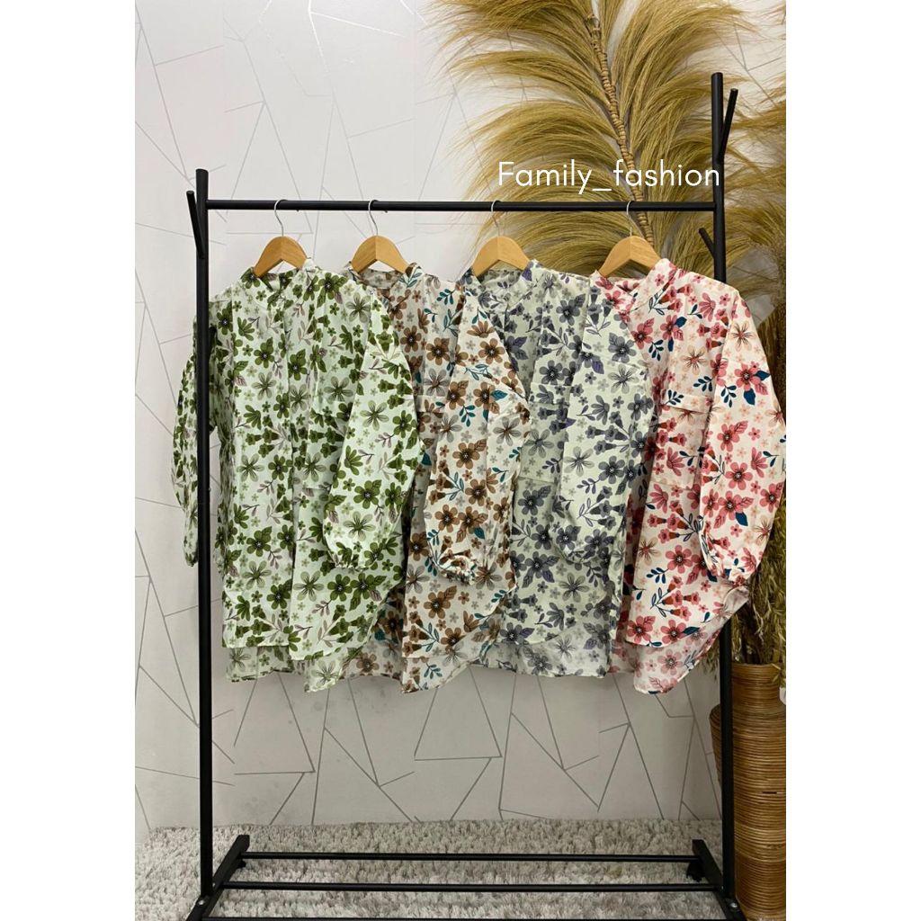 Flower Motif Bunga Atasan Wanita | Kemeja Wanita Kekinian