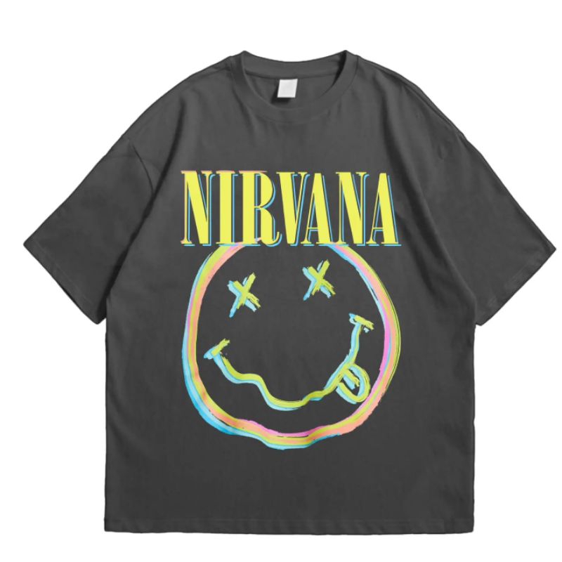 Baju Kaos Oversized Pull&Bear Nirvana T-shirt Vintage Band