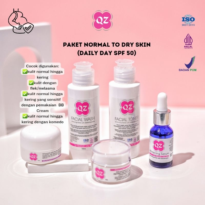 QZ WHITENING SERIES FOR NORMAL TO DRY SKIN (DAILY DAY CREAM SPF 50) | Galactomyces Ferment Filtrate 