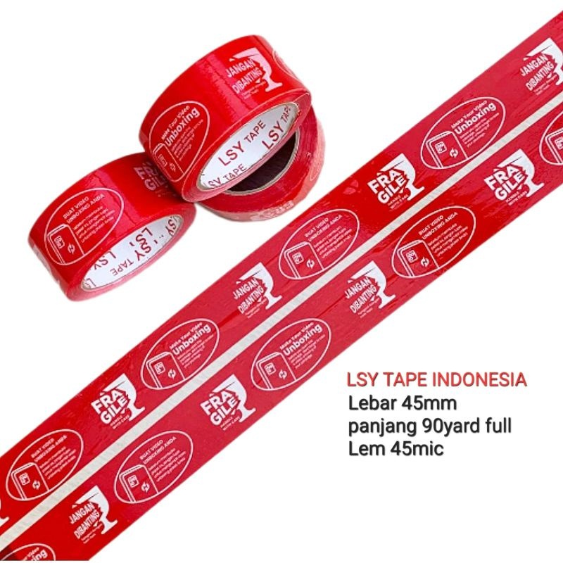 

LSY Lakban Fragile Unboxing 45mm x 90yard Full Super Lengket 45mic