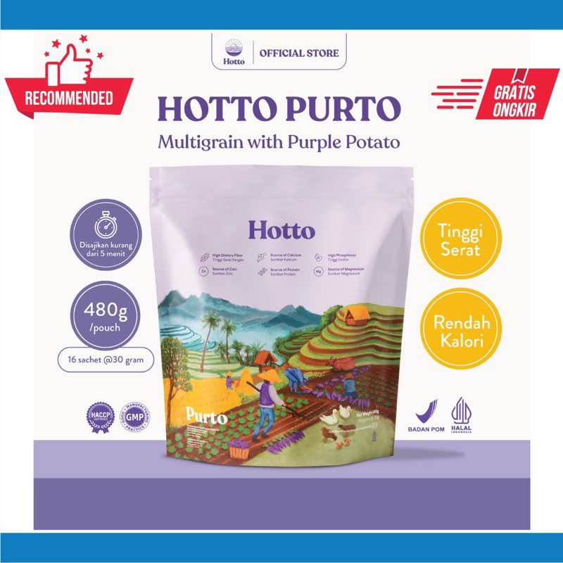 

PROMO!!! Hotto Purto 1 Pouch (16 sachet) Multigrain with Purple Potato