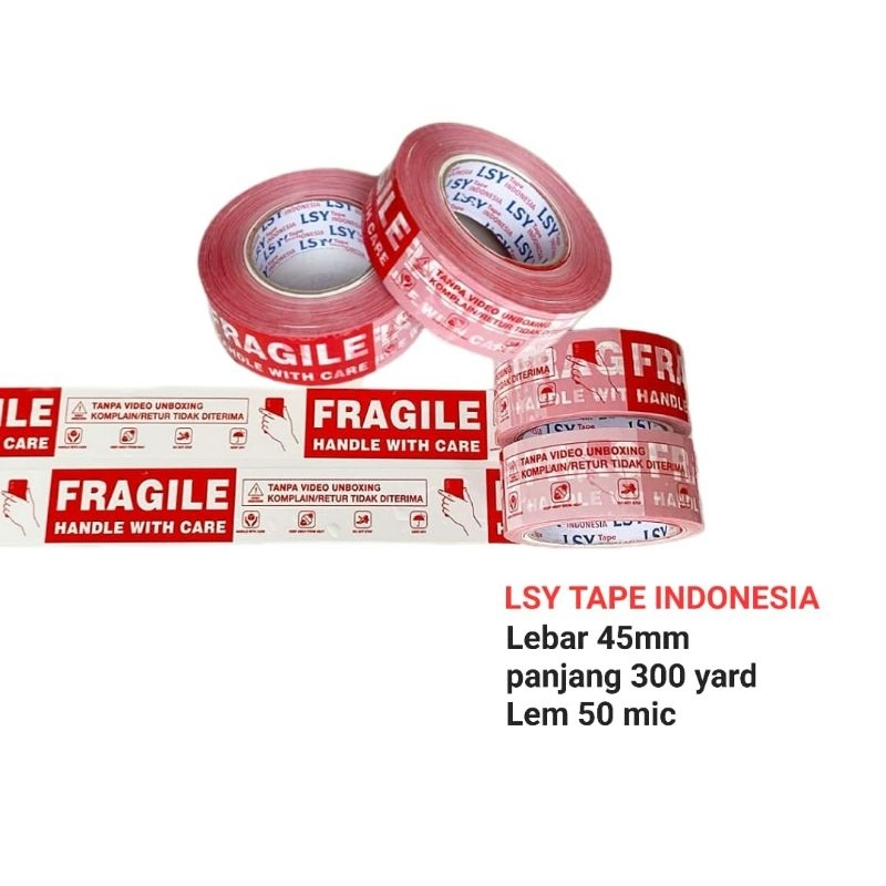 

LSY Lakban Fragile Unboxing 45mm x 300yard Full Super Lengket 45mic