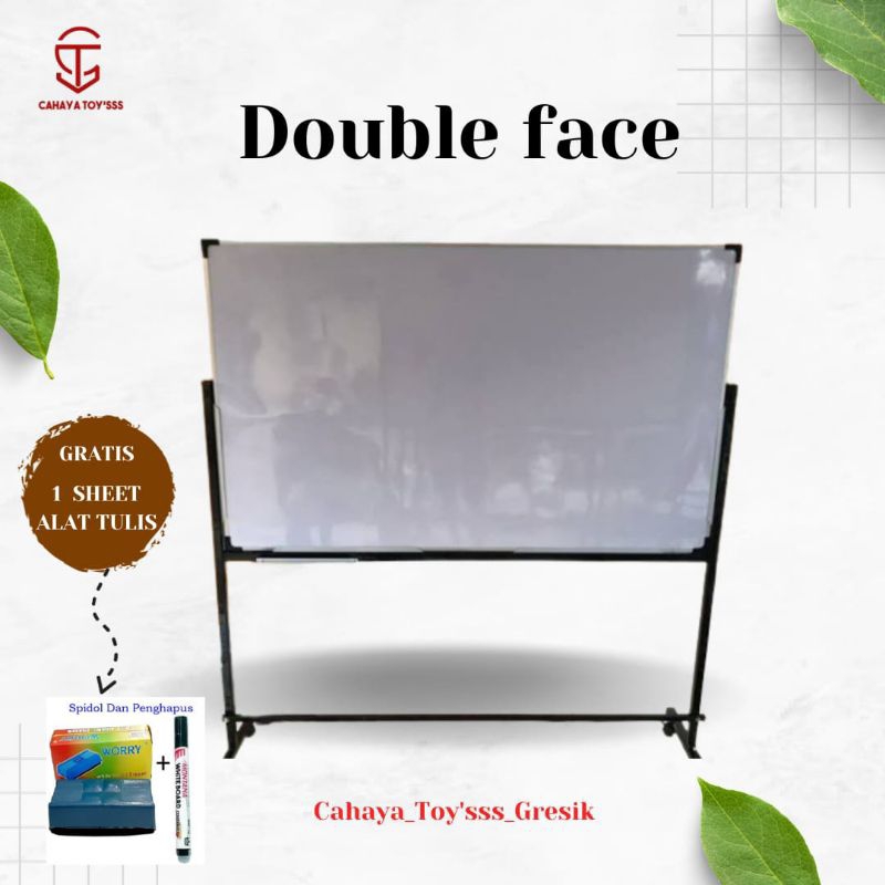 

Papan Tulis Whiteboard Standing - Double Face 90x120 cm