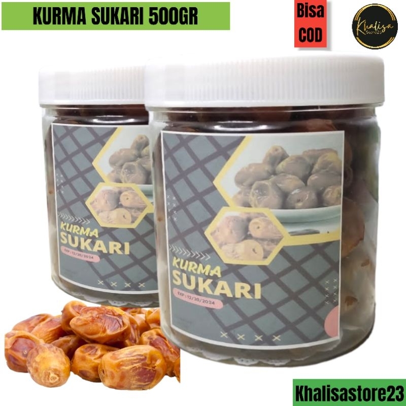 

KURMA SUKARI /SUKARI AL MADINAH /SUKARI ALQASIM /500GR [KEMASAN TOPLES BULAT ]
