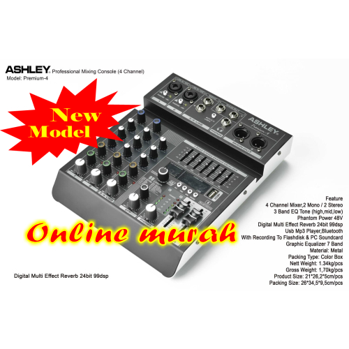 New mixer ashley premium 4 ASHLEY PREMIUM 4 4 channel original