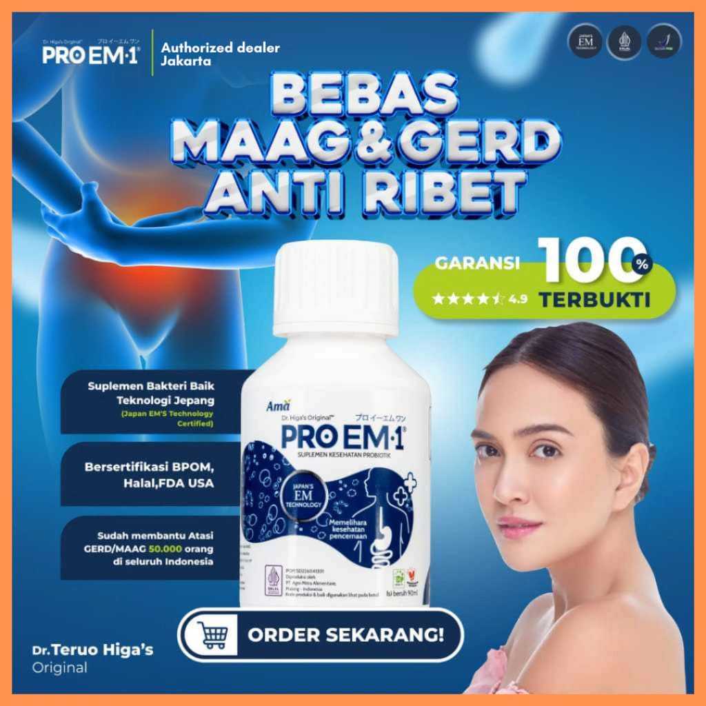 Pro Em 1 Probiotik Mengobati Asam Lambung, Gerd, Maag Bergaransi Langsung sembuh dengan Cepat Suplem
