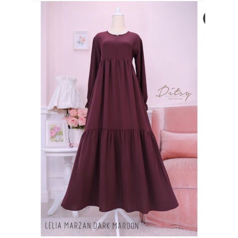 PL ditsy mazen Lelia darkmaroon black pennyslavina size S