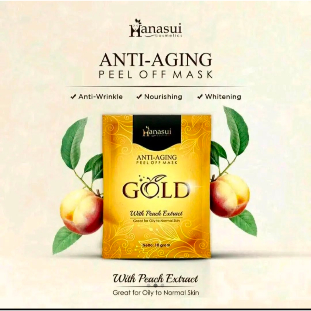 Masker perawatan wajah HANASUI GOLD 10 pcs/masker anti aging/masker anti kerutan wajah
