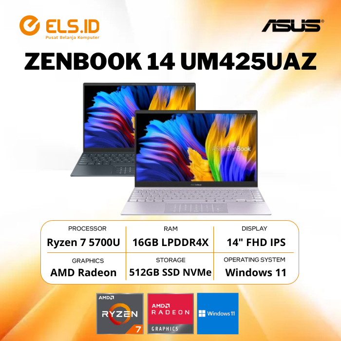 Asus Zenbook 14 OLED UM425UAZ AMD Ryzen 7 5700U 16GB SSD 512GB