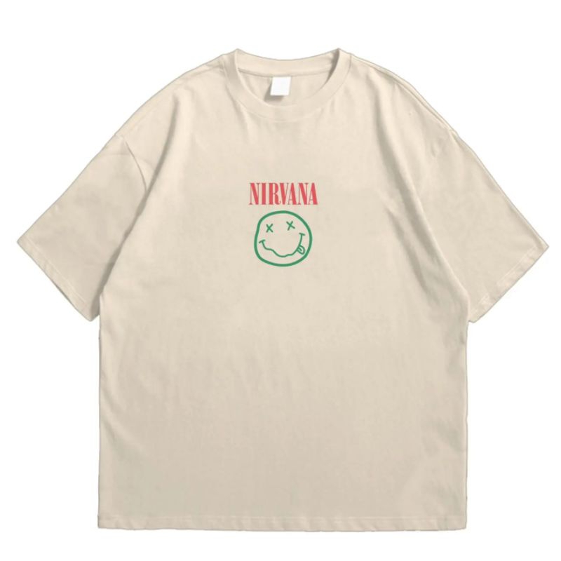 Baju Kaos Oversized Pull&Bear Nirvana T-shirt Vintage Band Serve The Servants