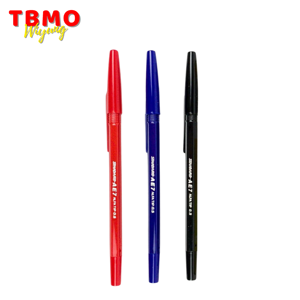 

( 1 Pcs ) TBMO Bolpen AE7 Fine 0.5 0.7 Hitam Biru Merah Per Pcs