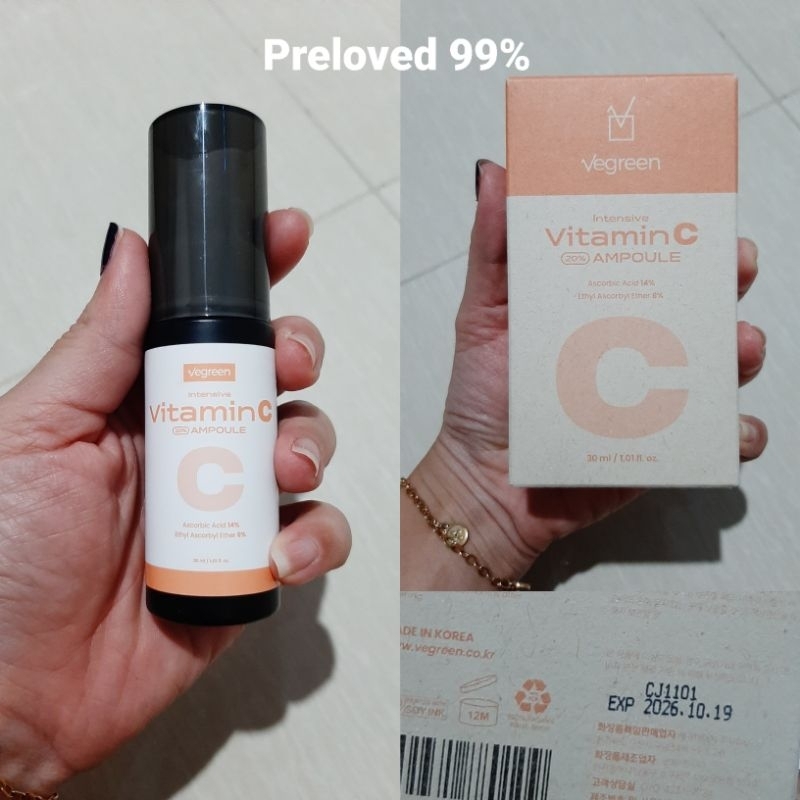 Preloved Vegreen vitamin C ampoule, skin barrier reishi serum, dan nature mucin serum