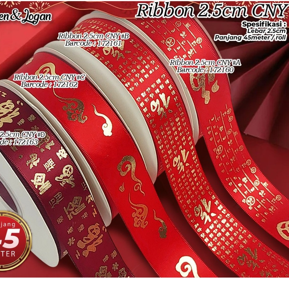 

Pita Imlek Sincia Chinese New Year Ribbon Kain [1 Roll]
