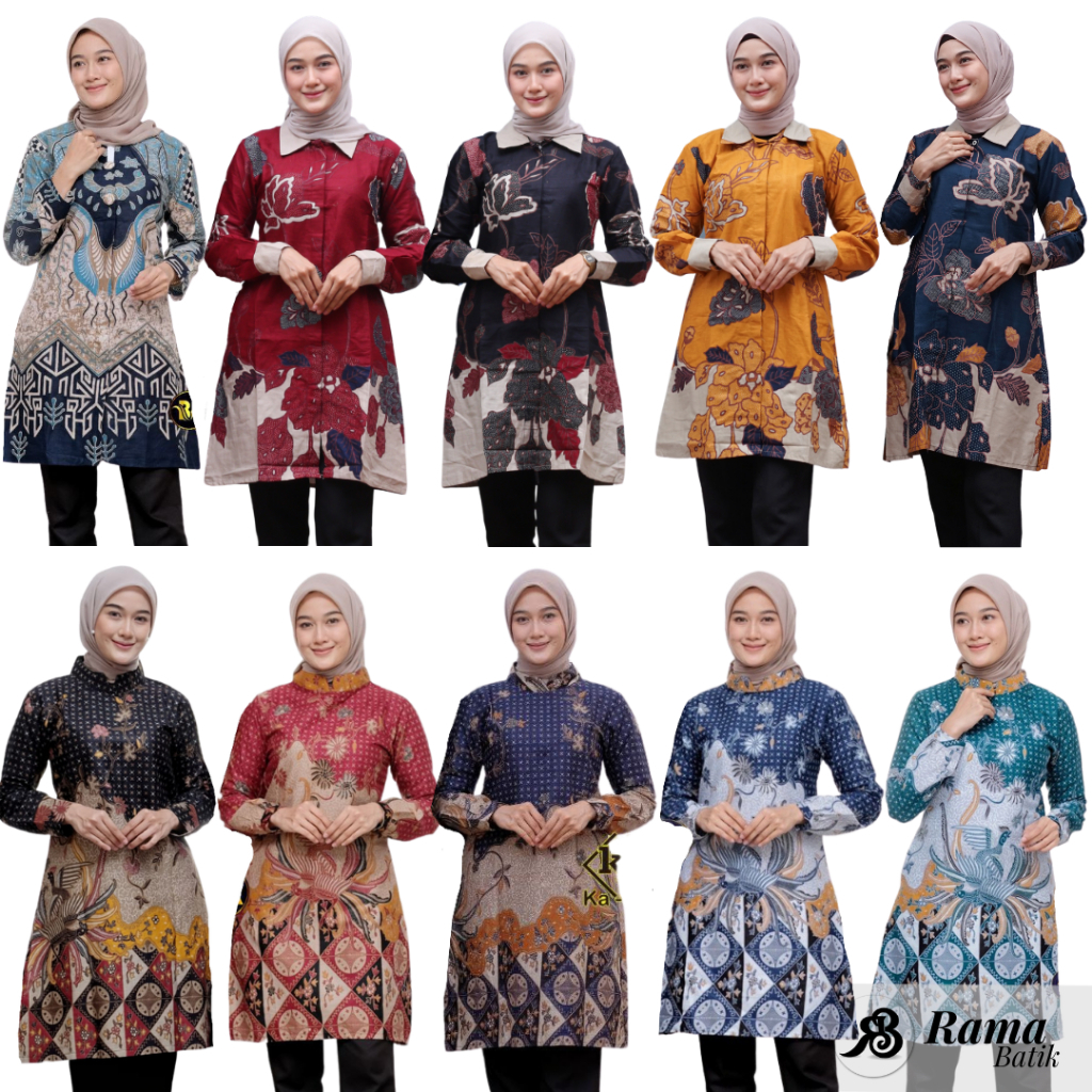 baju batik tunik/batik tunik kain poli micro/batik tunik terbaru/atasan batik tunik/tunik jumbo