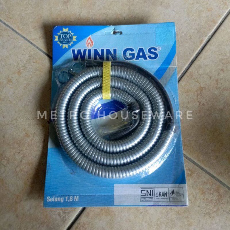 Selang Gas Kompor Gas Set Winn Flexible Fleksibel Tabung Elpiji LPG Rumah Masak Regulator Bagus METR