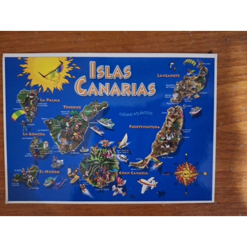 

kartu pos peta spanyol/spain postcard