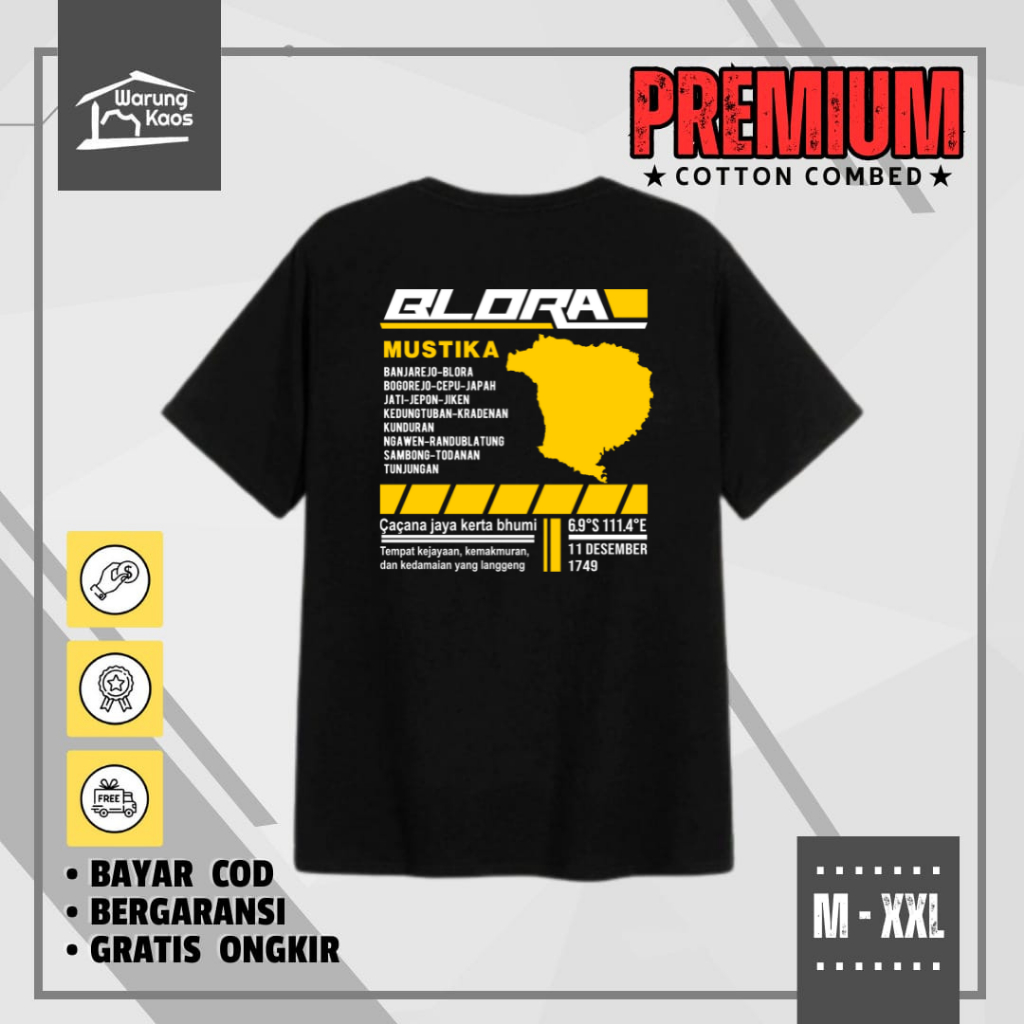 [ WARUNGKAOS ] Kaos Blora Jawa Tengah / Kaos Distro Blora Bahan Premium Cotton Combed 30s
