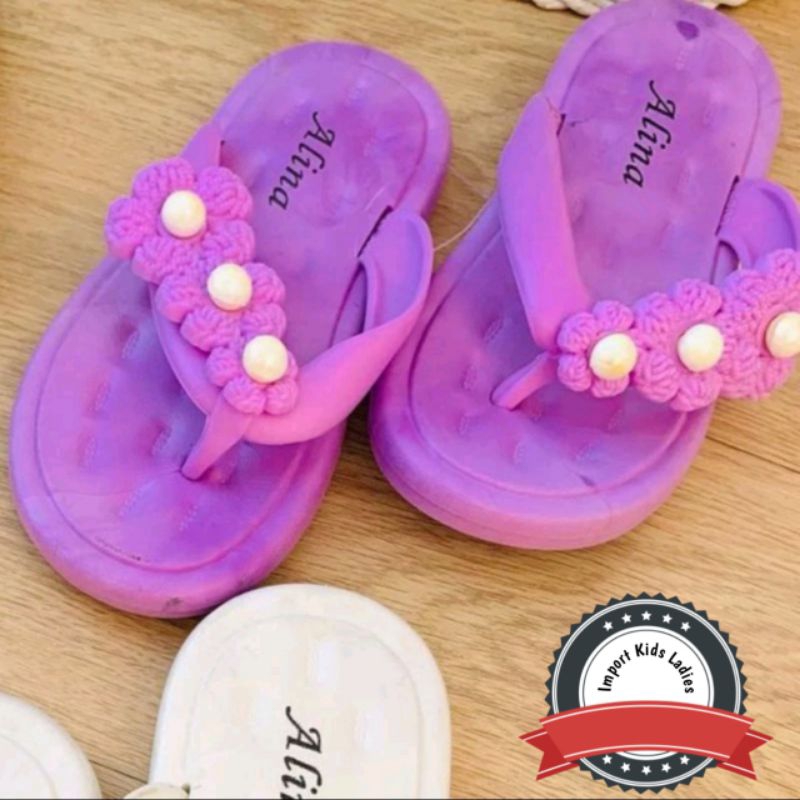Sandal import anak perempuan Sandal jepit Alina 24-29 Sendal wanita
