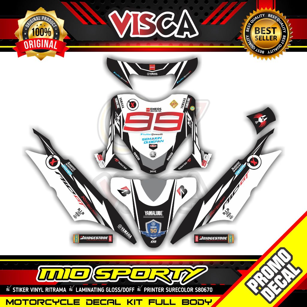 Decal Mio Sporty Full Body Stiker Mio Sporty Full Body Striping Mio Sporty Variasi Decal Hologram Mi