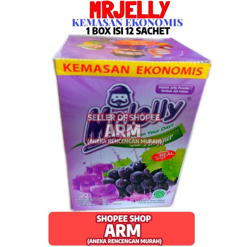 

Mr Jelly Agar Agar Anggur 10gr 1 Box Isi 12 Sachet