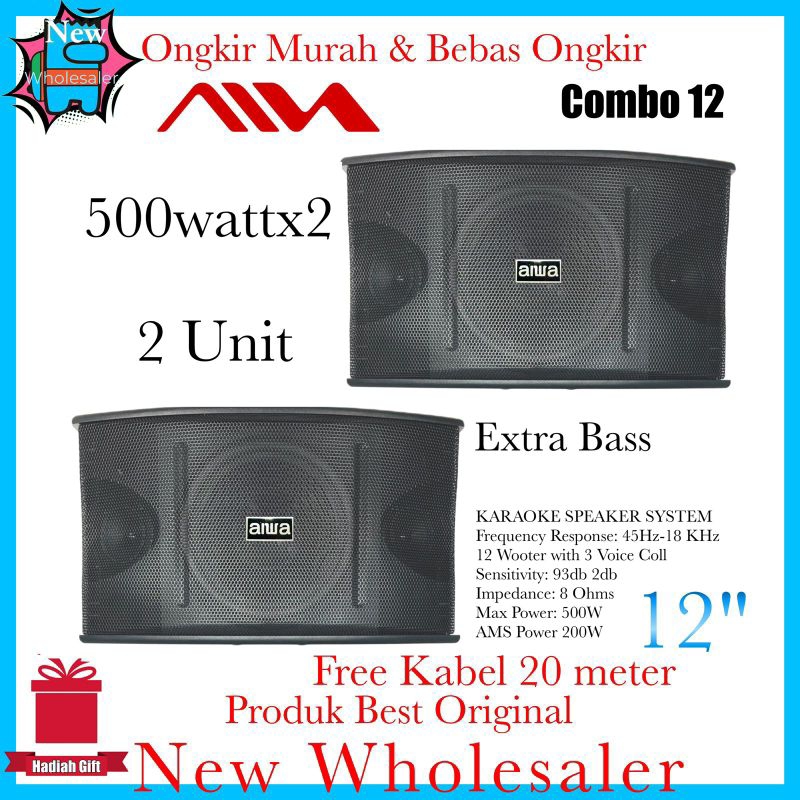 Speaker Sound Karaoke Ruangan Big bass 12 inch Aiwa Combo 12 Extra Bass