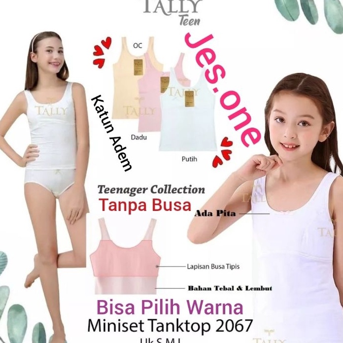 COD NEWPRODUCT Tally 267 Miniset Tank top Singlet Remaja Anak Perempuan Polos Tanpa Cup Busa